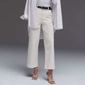 Everlane wide leg white pants size 24